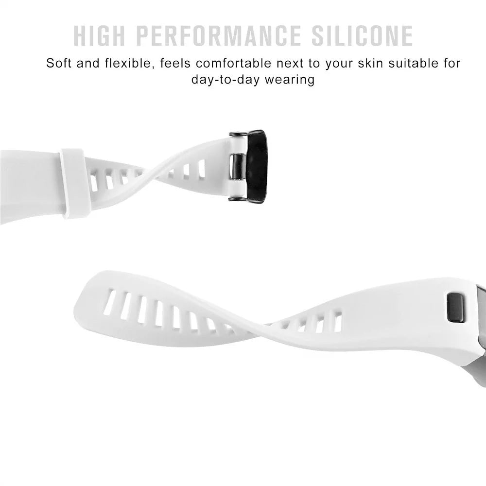 Soft Flexible Silicone Watch Band for Garmin Vivosmart HR - White - 4