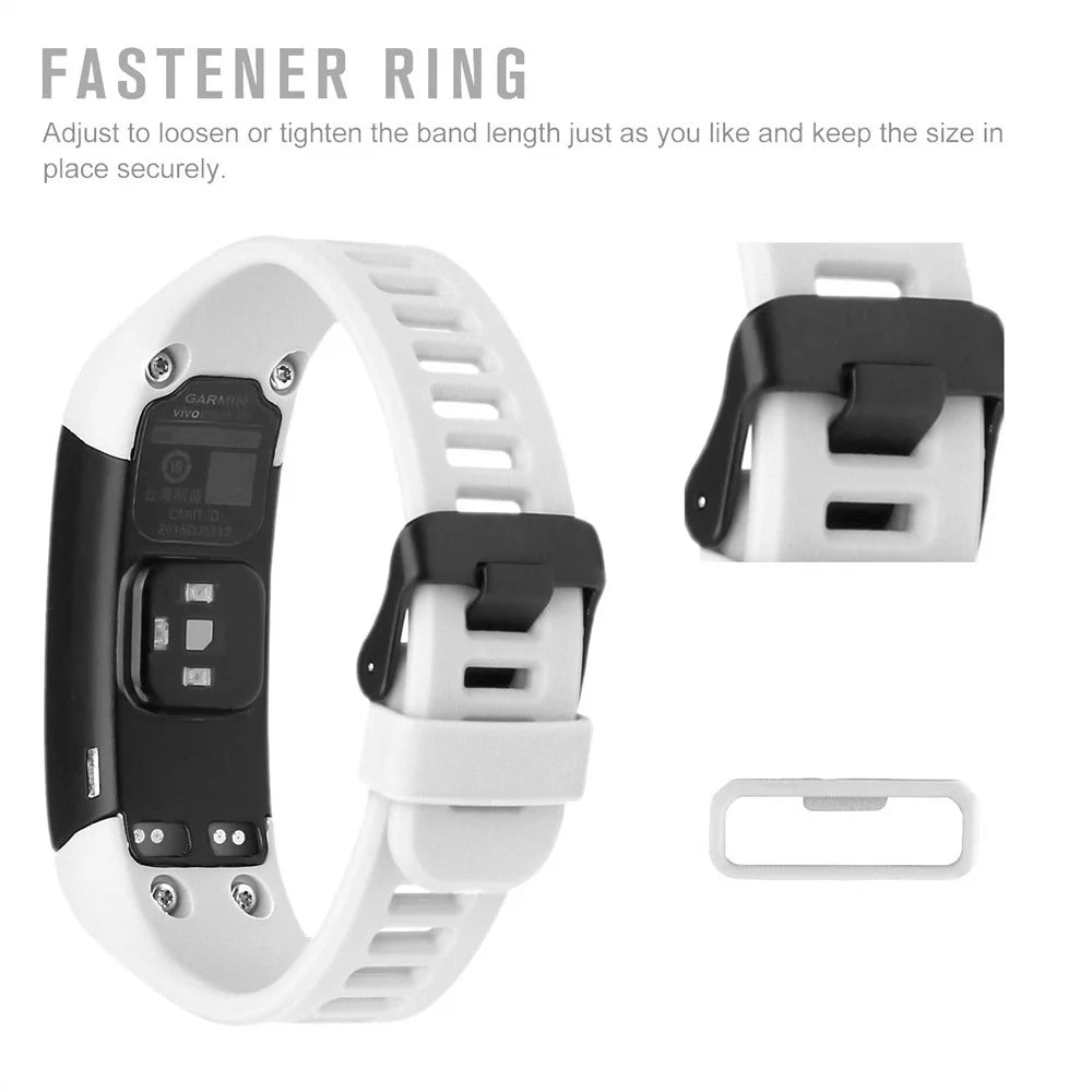 Soft Flexible Silicone Watch Band for Garmin Vivosmart HR - White - 5