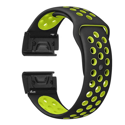 For Garmin Fenix 5X/Fenix 3 Two-color Silicone Wrist Strap Watchband Bracelet - Black / Green - 1
