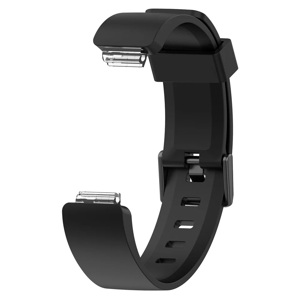 Flexible Silicone Watch Strap Replacement for Fitbit Inspire / Inspire HR - Size: L / Black - 3