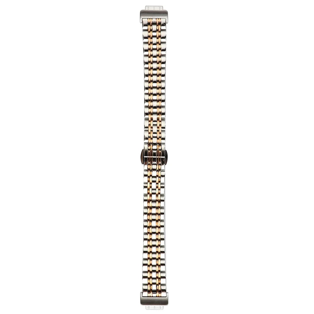 Stainless Steel Metal Buckle Watch Band Replacement for Fitbit Inspire/Inspire HR - Silver / Gold - 3
