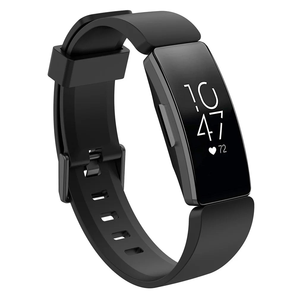 Soft Silicone Watch Band Replacement for Fitbit Inspire / Inspire HR - Size: S / Black - 2