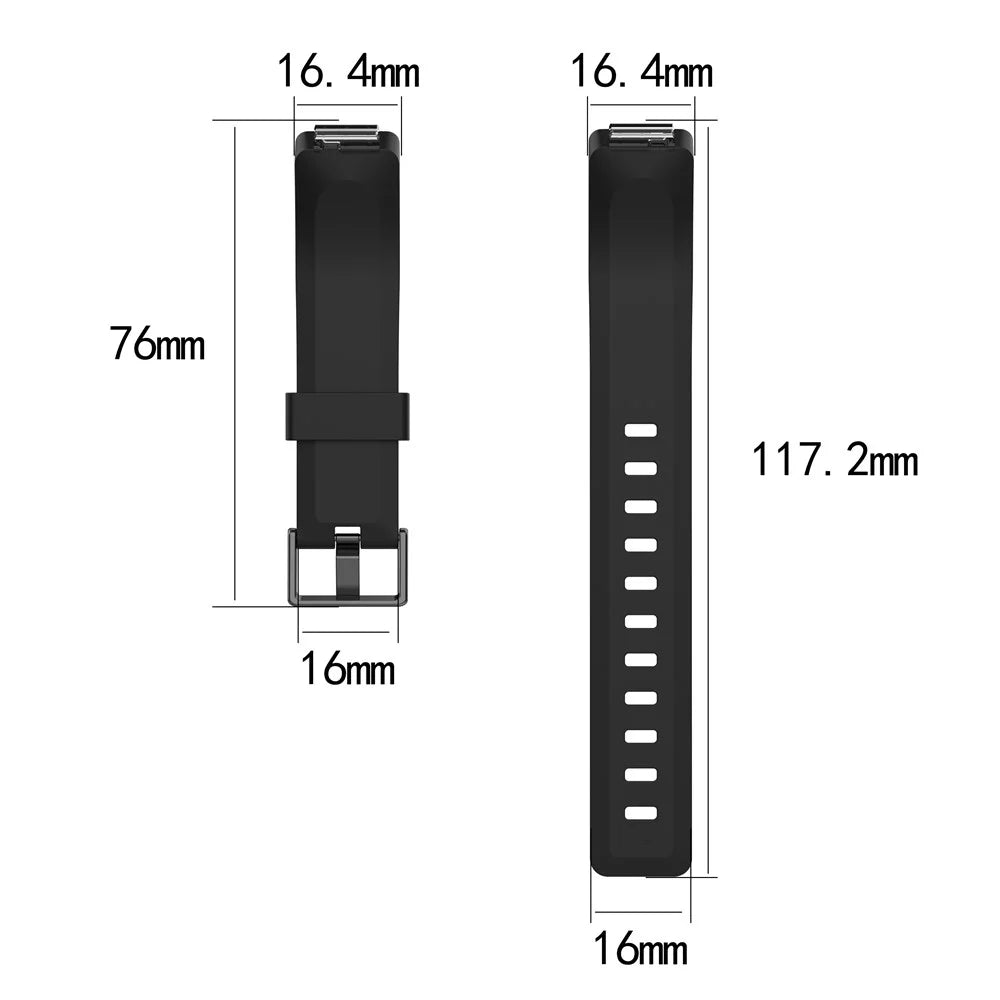 Soft Silicone Watch Band Replacement for Fitbit Inspire / Inspire HR - Size: S / Black - 5