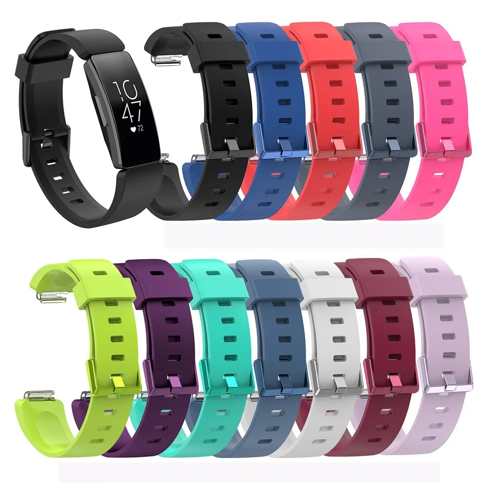 Soft Silicone Watch Band Replacement for Fitbit Inspire / Inspire HR - Size: S / Black - 6