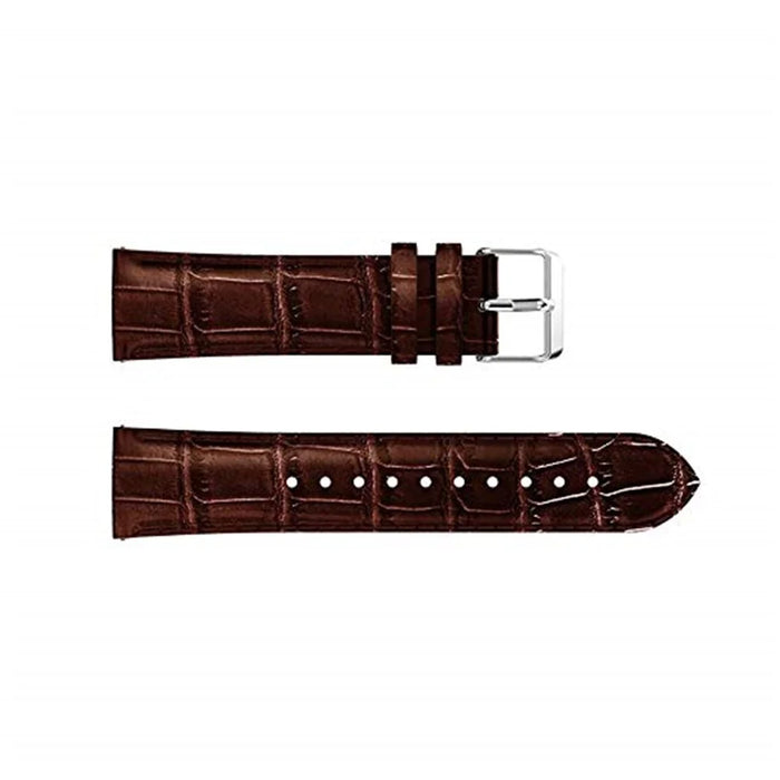 22mm Crocodile Texture Genuine Leather Watch Strap Replacement for Huawei Watch GT/ Watch 2 Pro/Honor Watch Magic - Brown - 3
