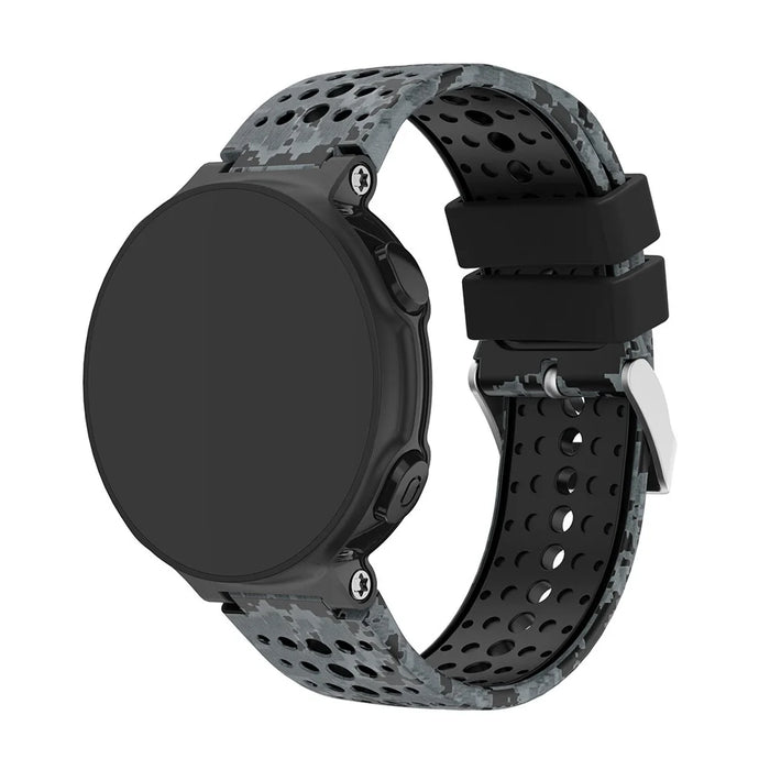Pattern Printing Soft Silicone Watch Band for Garmin Forerunner 220 / 230 / 235 / 620 / 630 - All Black - 2