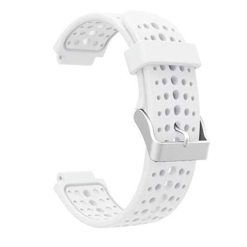Round Holes Silicone Watch Band Strap for Garmin Forerunner 220 / 230 / 235 / 620 / 630 - White - 1