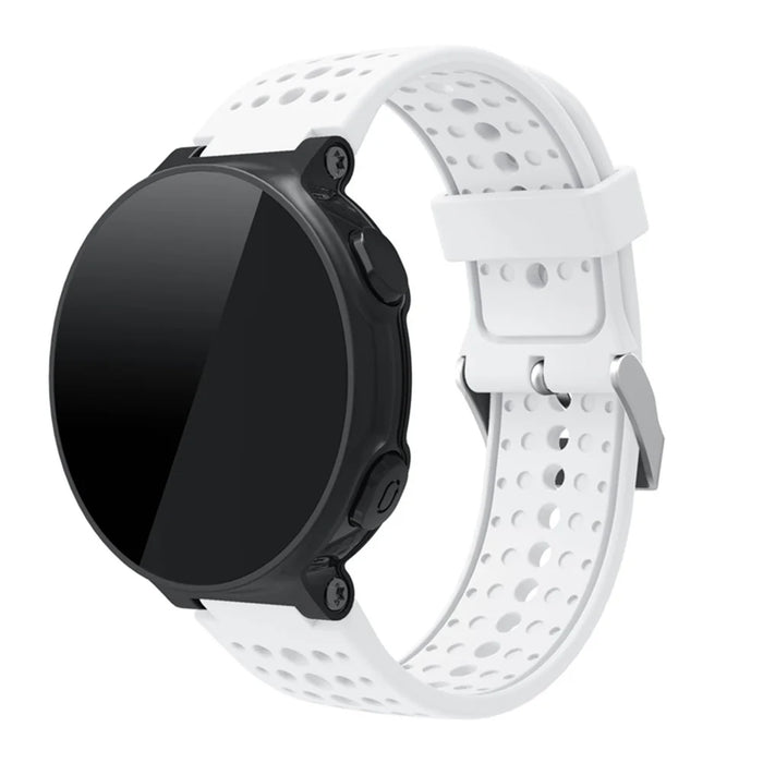 Round Holes Silicone Watch Band Strap for Garmin Forerunner 220 / 230 / 235 / 620 / 630 - White - 3
