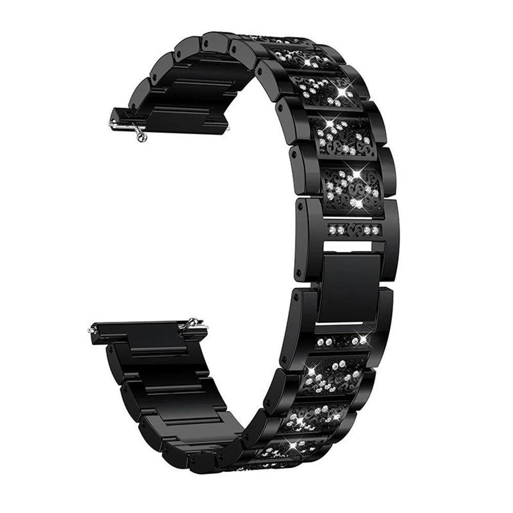 22mm Universal Rhinestone Decor Metal Watch Band for Huawei Watch GT / Samsung Gear S3 Classic / S3 Frontier - Black - 1