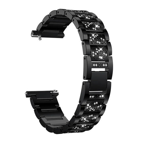 22mm Universal Rhinestone Decor Metal Watch Band for Huawei Watch GT / Samsung Gear S3 Classic / S3 Frontier - Black - 1