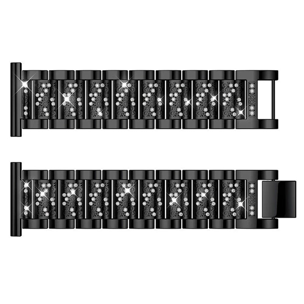 22mm Universal Rhinestone Decor Metal Watch Band for Huawei Watch GT / Samsung Gear S3 Classic / S3 Frontier - Black - 2