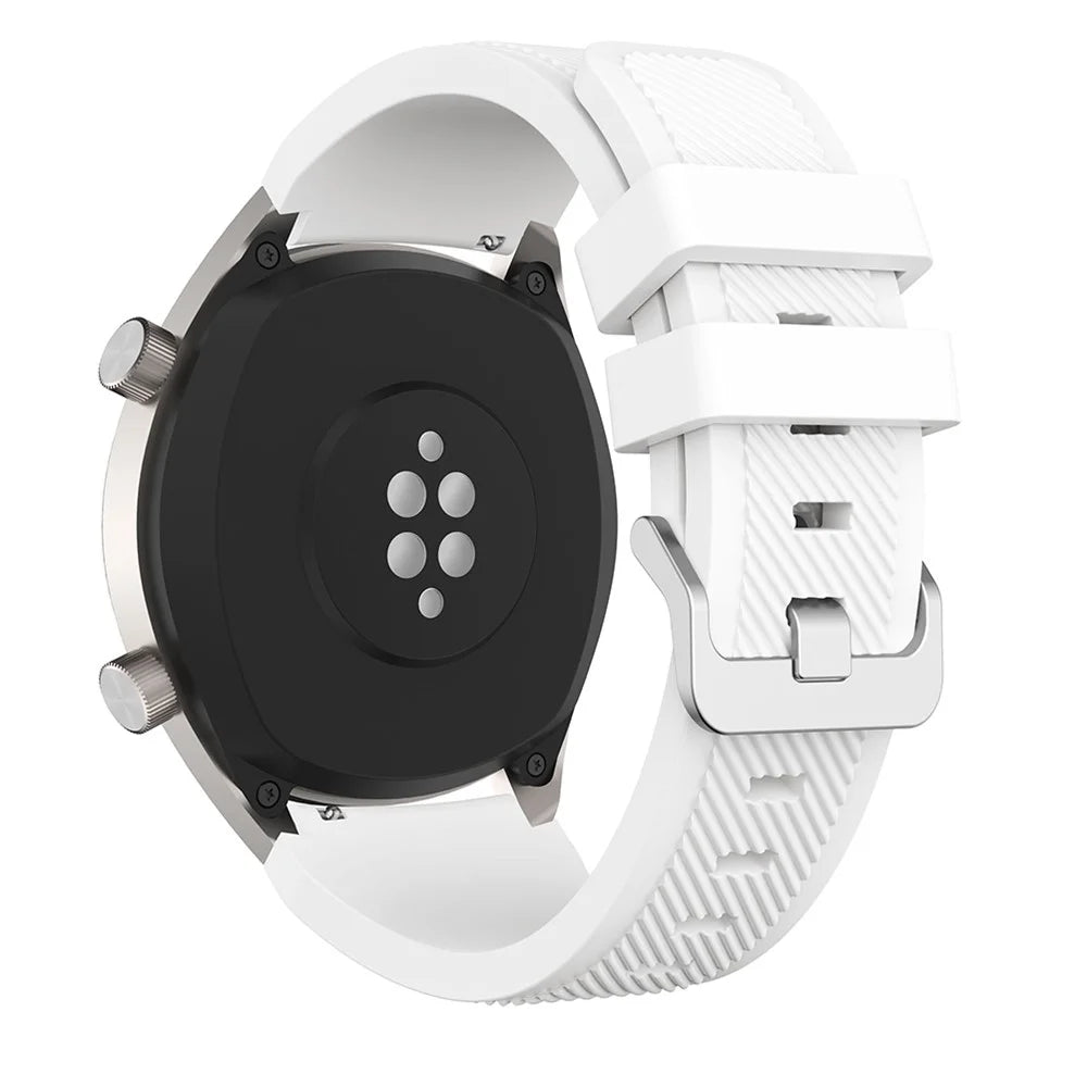 22mm Silicone Wrist Strap Pin Buckle Sports Watch Band Replacement for Huawei Watch GT - White - 2