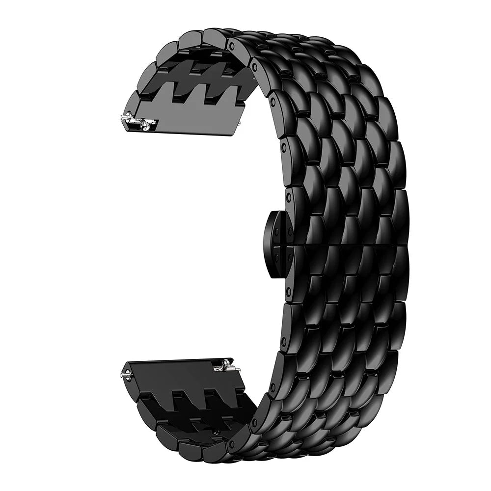 For Huawei Watch GT / Samsung Galaxy Watch 46mm / Samsung Gear S3 Frontier / Gear S3 Frontier 22mm S3 Alloy Butterfly Clasp Watch Strap Link Bracelet - Black - 1