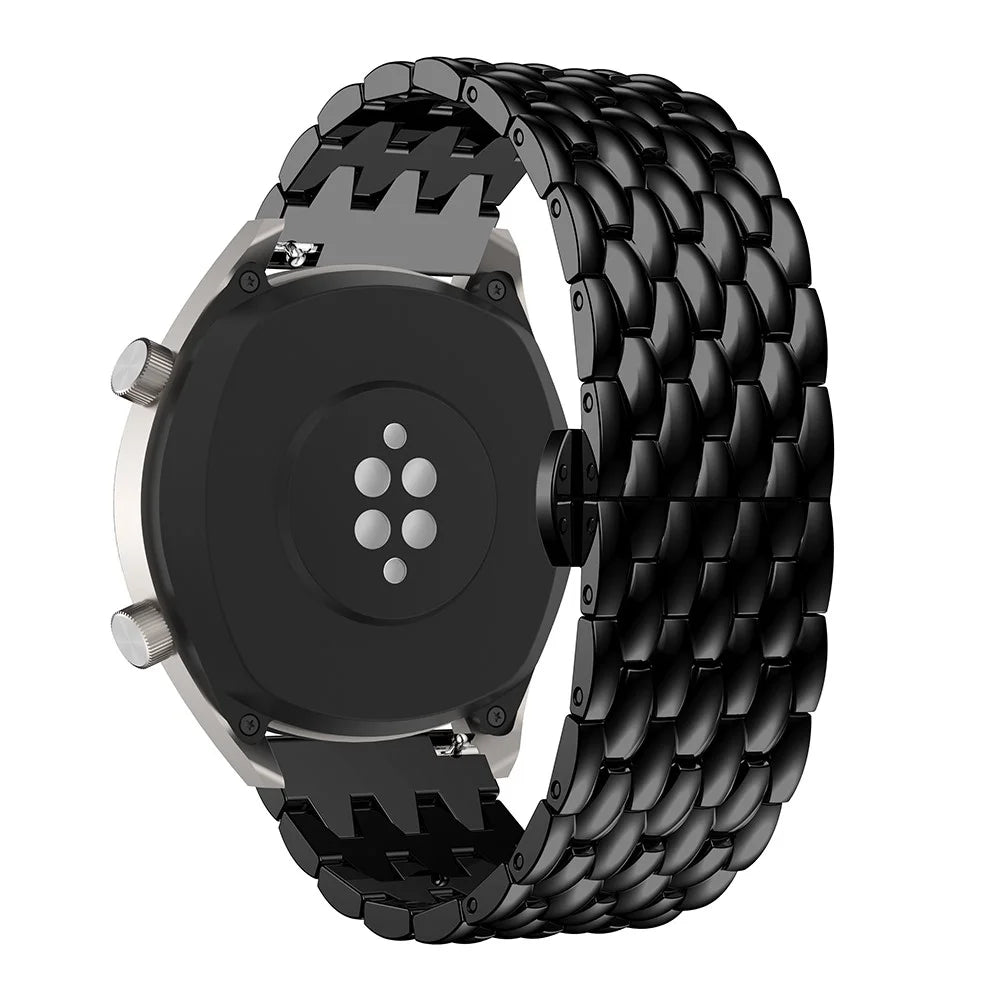 For Huawei Watch GT / Samsung Galaxy Watch 46mm / Samsung Gear S3 Frontier / Gear S3 Frontier 22mm S3 Alloy Butterfly Clasp Watch Strap Link Bracelet - Black - 3