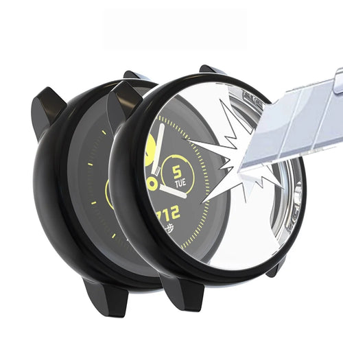Electroplating Soft TPU Protection Case Cover for Samsung Galaxy Watch Active - Black - 1