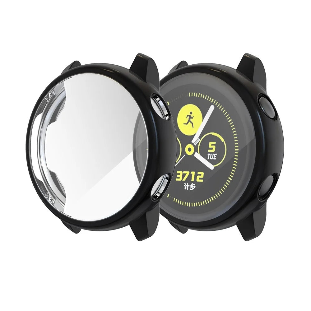 Electroplating Soft TPU Protection Case Cover for Samsung Galaxy Watch Active - Black - 3