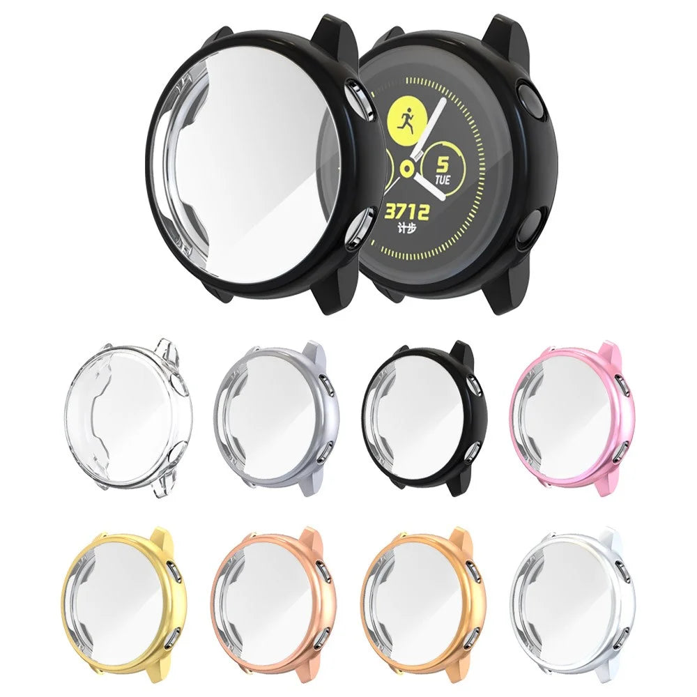 Electroplating Soft TPU Protection Case Cover for Samsung Galaxy Watch Active - Black - 7