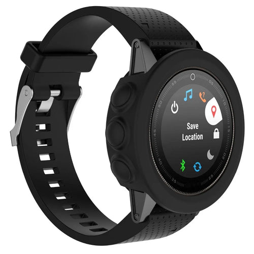 Soft Silicone Protector Watch Case for Garmin Fenix 5/5 Plus - Black - 1
