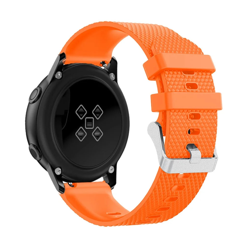 20mm Sandblasting Buckle Silicone Sport Watch Band for Samsung Galaxy Watch Active - Orange - 1