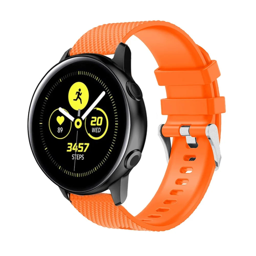 20mm Sandblasting Buckle Silicone Sport Watch Band for Samsung Galaxy Watch Active - Orange - 2