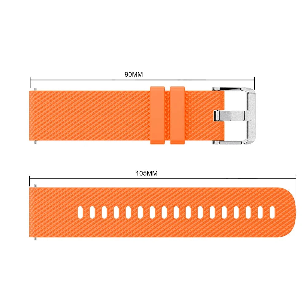 20mm Sandblasting Buckle Silicone Sport Watch Band for Samsung Galaxy Watch Active - Orange - 3