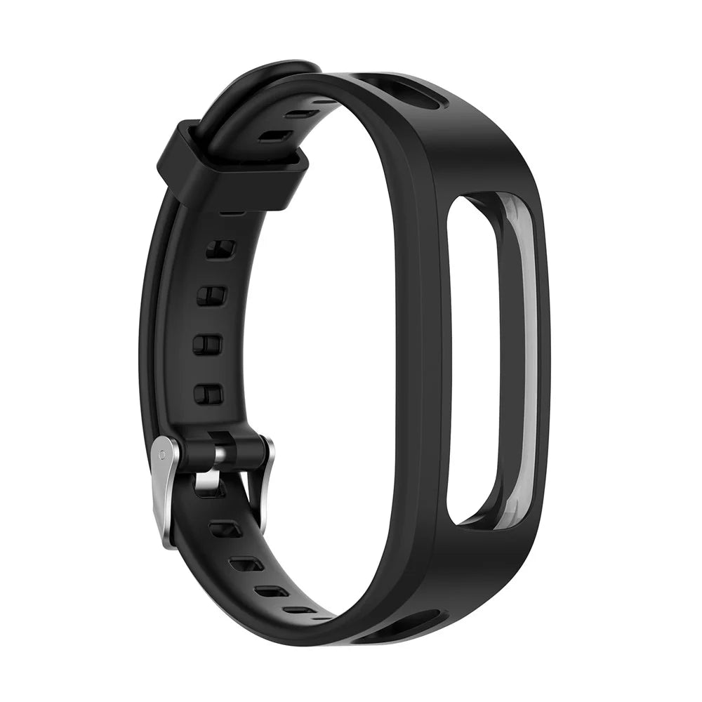Flexible Silicone Wrist Watch Band Replacement for Honor Band 4 (Running Version) / 3e - Black - 1