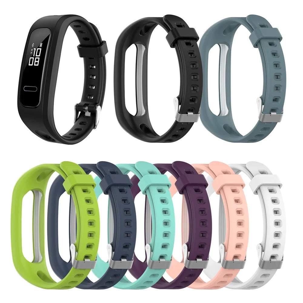 Flexible Silicone Wrist Watch Band Replacement for Honor Band 4 (Running Version) / 3e - Black - 6