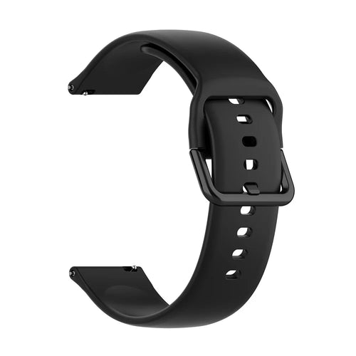 20mm Silicone Smart Watch Band for Samsung Galaxy Watch4 Classic 46mm 42mm / Galaxy Watch4 44mm 40mm / Galaxy Watch Active R500 - Black - 1