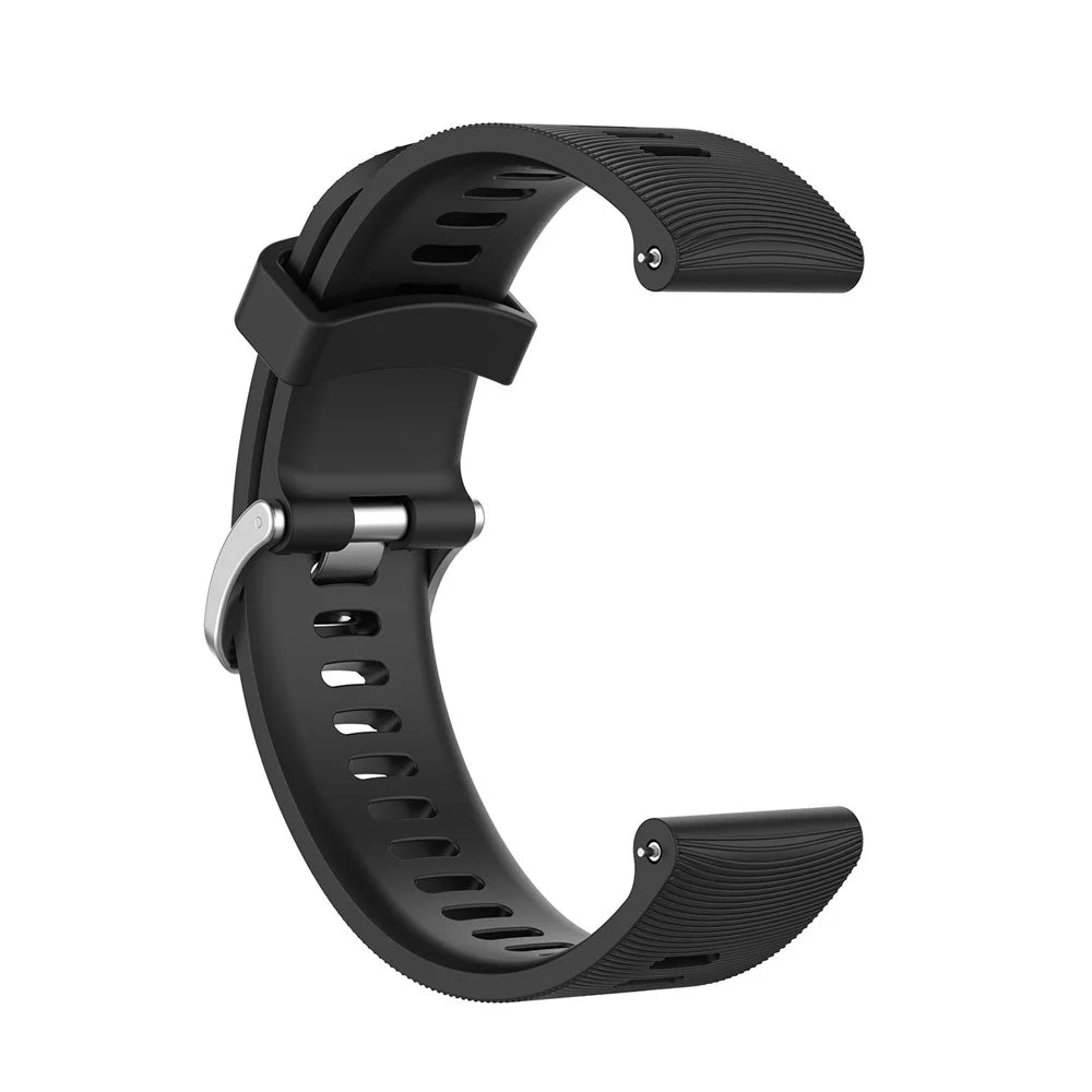 20mm Silicone Watch Strap for Garmin Forerunner 245 Smart Watch Band Replacement - Black - 3