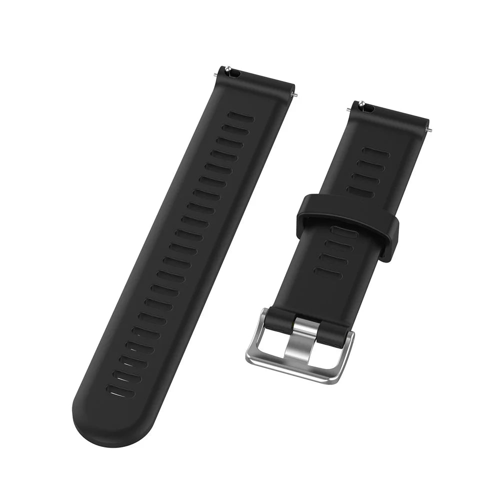 20mm Silicone Watch Strap for Garmin Forerunner 245 Smart Watch Band Replacement - Black - 4