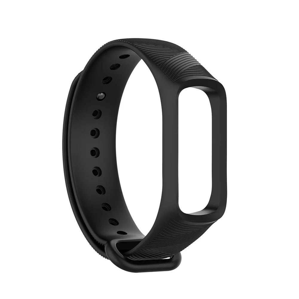 Twill Design Silicone Smart Watch Replacement Strap for Samsung Galaxy Fit-e SM-R375NZKAMID - Black - 1