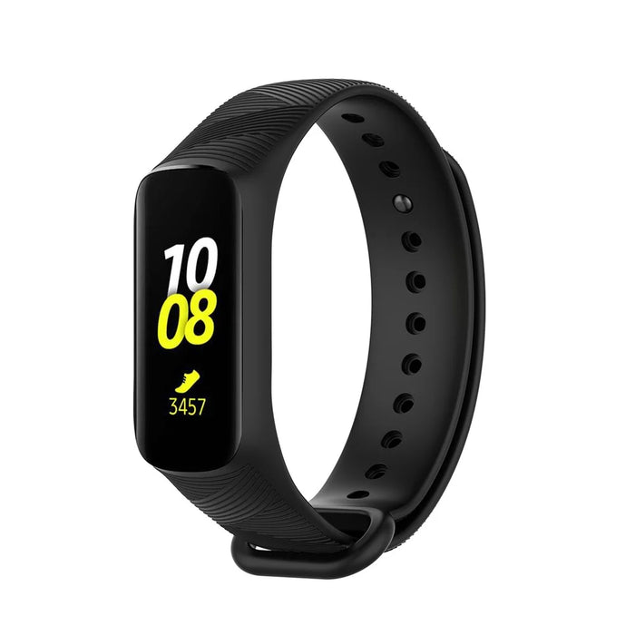 Twill Design Silicone Smart Watch Replacement Strap for Samsung Galaxy Fit-e SM-R375NZKAMID - Black - 2