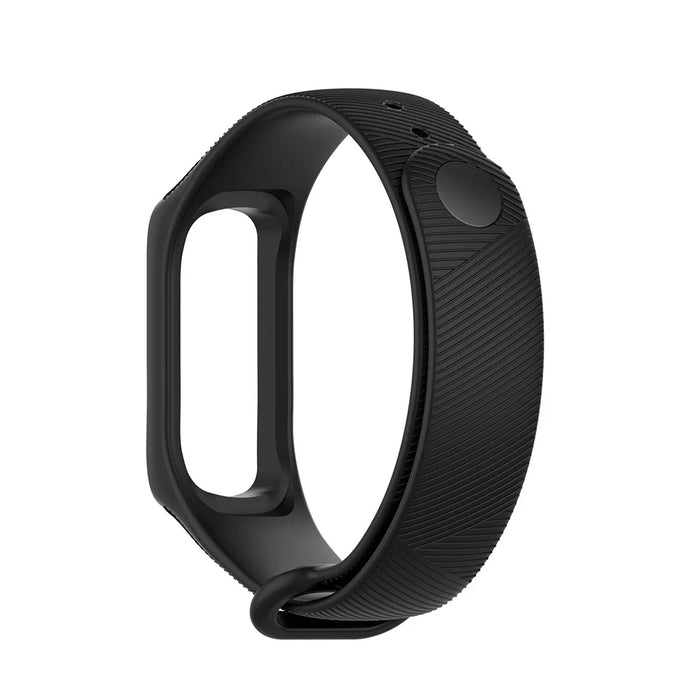 Twill Design Silicone Smart Watch Replacement Strap for Samsung Galaxy Fit-e SM-R375NZKAMID - Black - 3