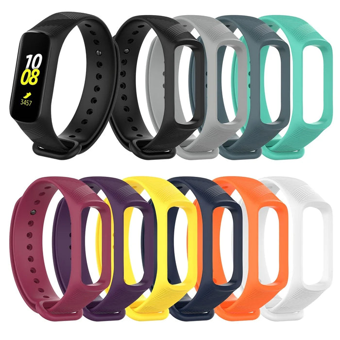 Twill Design Silicone Smart Watch Replacement Strap for Samsung Galaxy Fit-e SM-R375NZKAMID - Black - 6