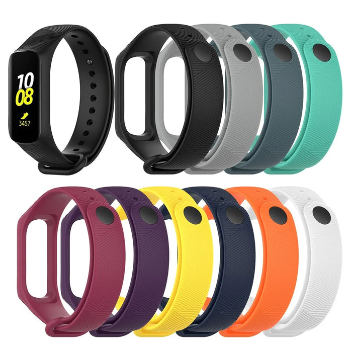Twill Design Silicone Smart Watch Replacement Strap for Samsung Galaxy Fit-e SM-R375NZKAMID - Black - 7