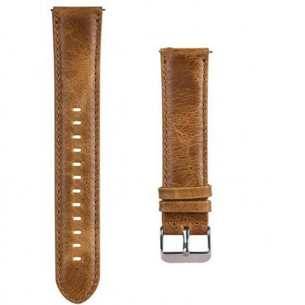 22mm Crazy Horse Texture Leather Smart Bracelet Strap for Huawei Watch GT - Light Brown - 1