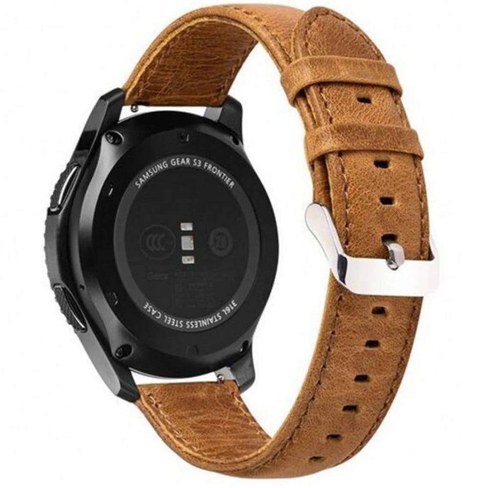 22mm Crazy Horse Texture Leather Smart Bracelet Strap for Huawei Watch GT - Light Brown - 2