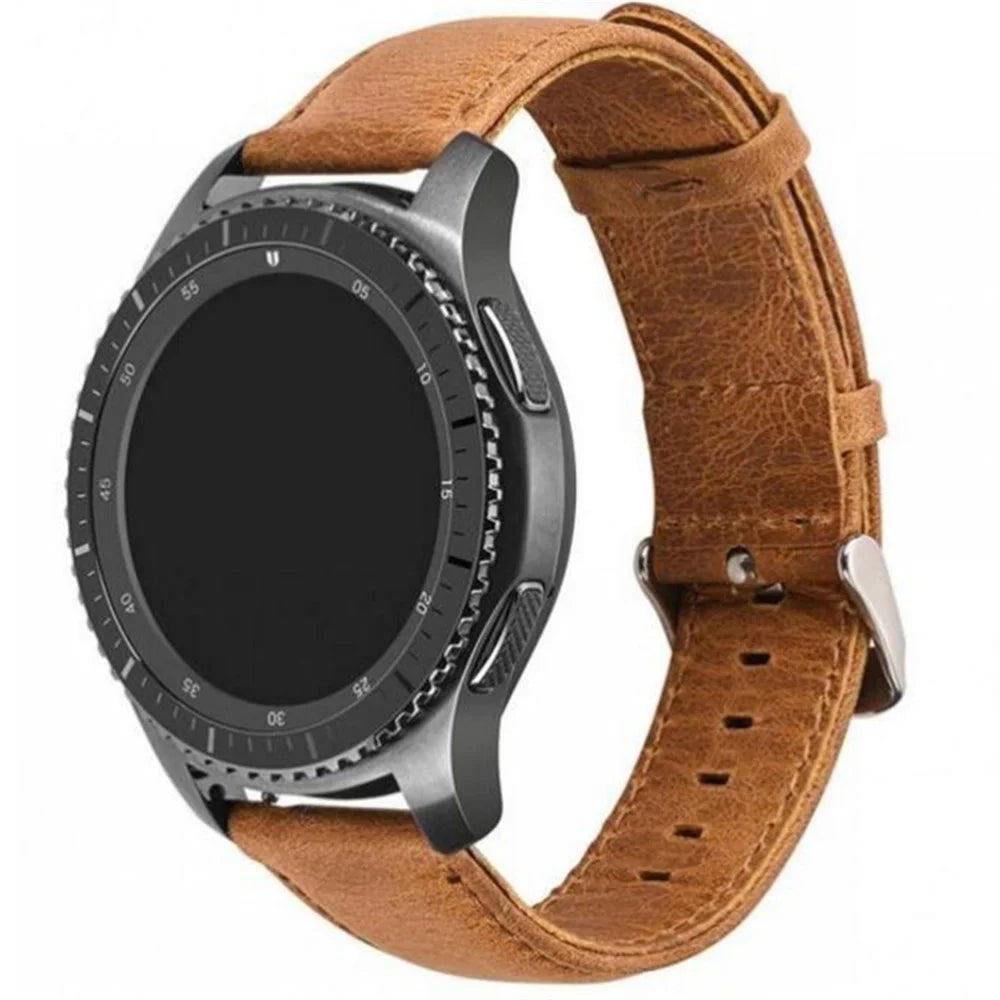 22mm Crazy Horse Texture Leather Smart Bracelet Strap for Huawei Watch GT - Light Brown - 3