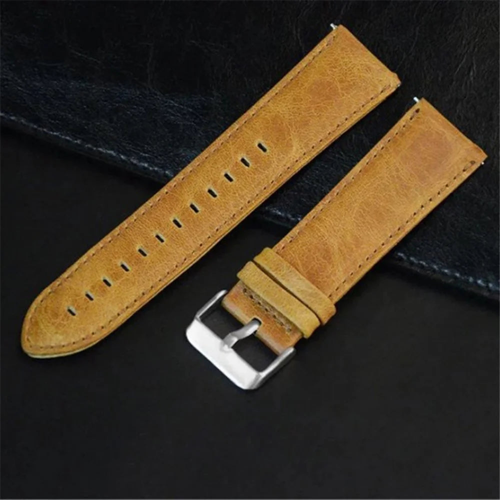 22mm Crazy Horse Texture Leather Smart Bracelet Strap for Huawei Watch GT - Light Brown - 5