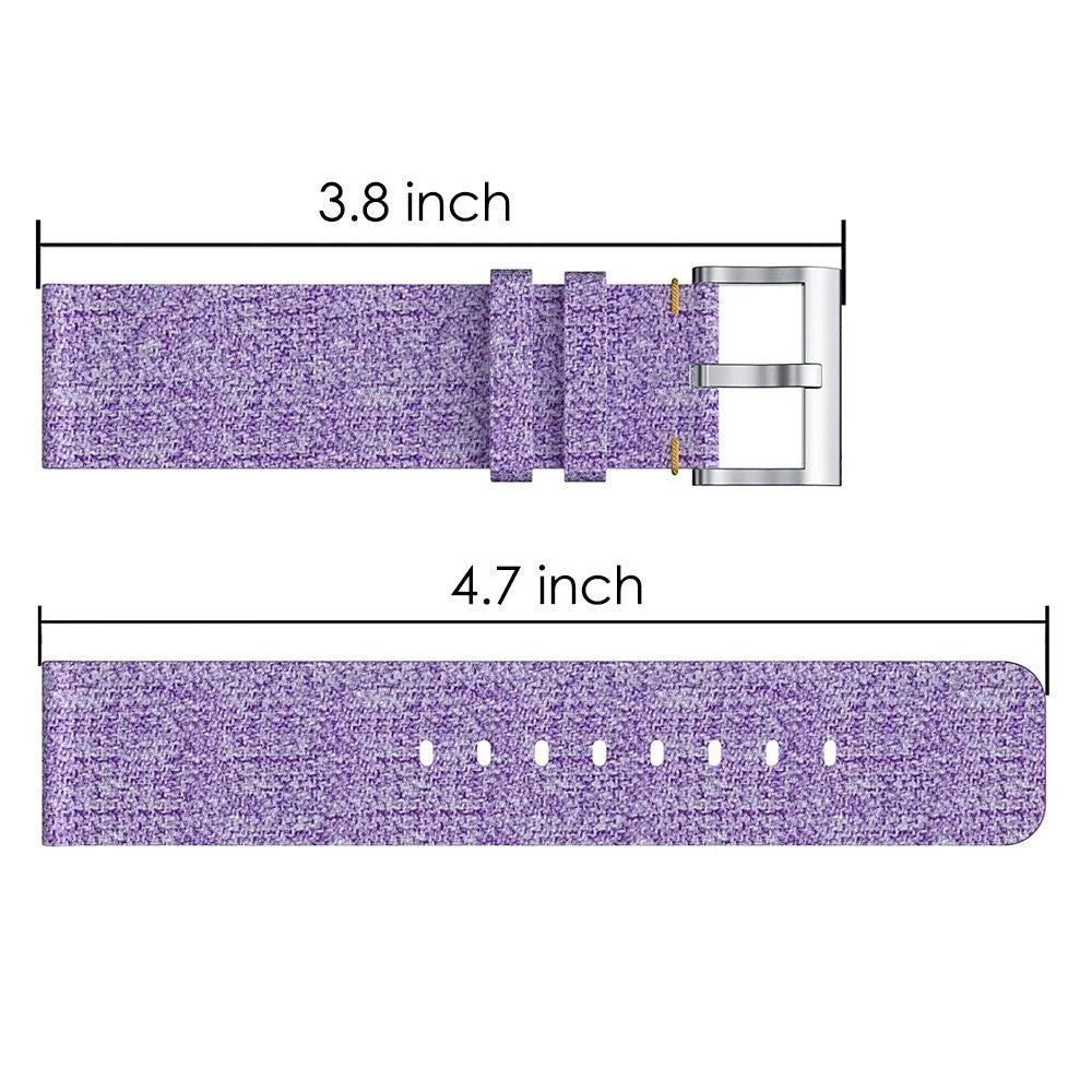 22mm Stainless Steel Clasp Nylon Wristband for Samsung Gear S3 Classic / Huawei Watch GT, etc. - Purple - 4