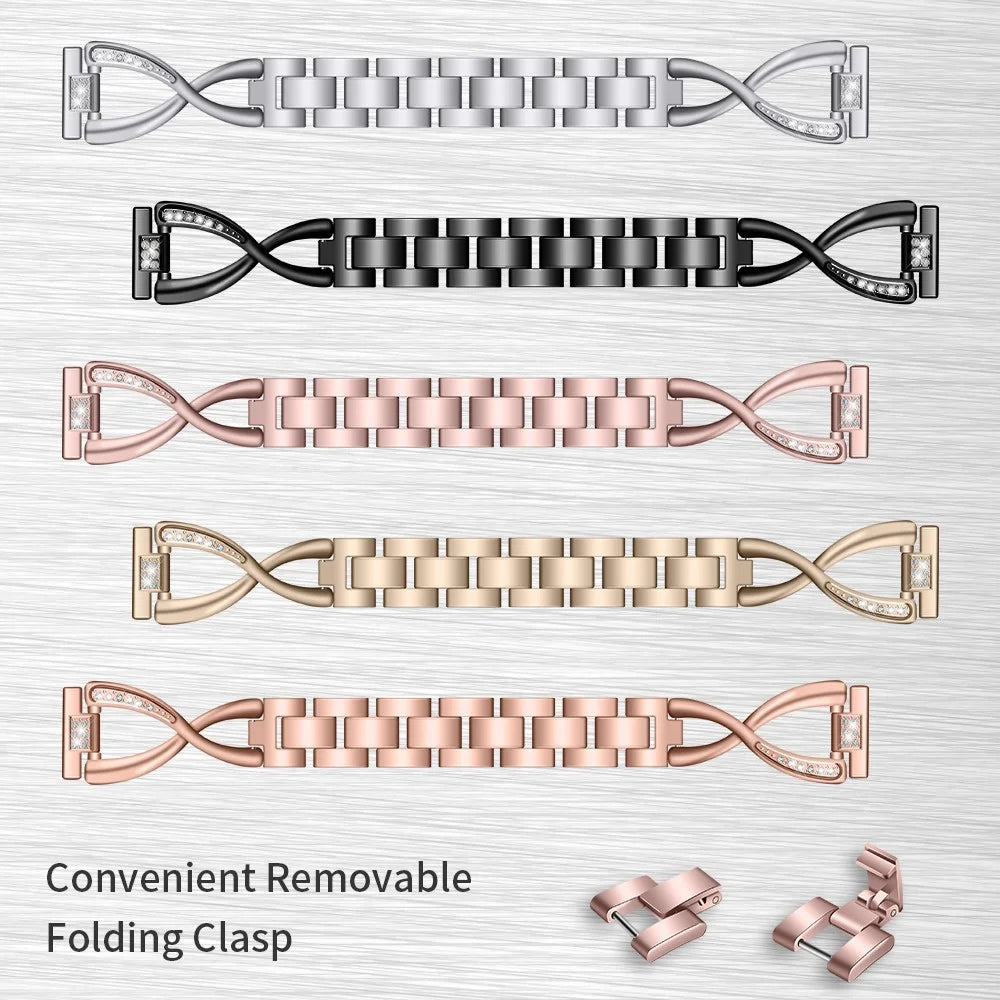 20mm X-shape Aluminum Alloy Diamond Watch Band for Samsung Galaxy Watch 42mm - Black - 6