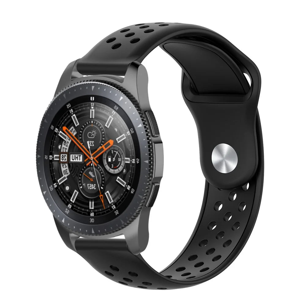 22mm Silicone Watchband Strap Replacement for Samsung Galaxy Watch 46mm / Xiaomi Watch 2 Pro / Honor Watch 4 Pro SM-R800 - Black - 4