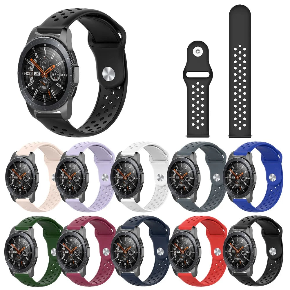 22mm Silicone Watchband Strap Replacement for Samsung Galaxy Watch 46mm / Xiaomi Watch 2 Pro / Honor Watch 4 Pro SM-R800 - Black - 6