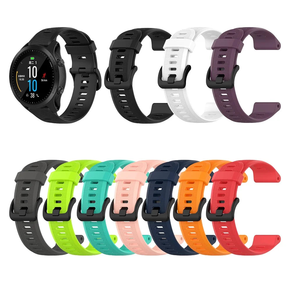 Silicone Smart Watch Band for Garmin Forerunner 945/935/Fenix 5 - Black - 6