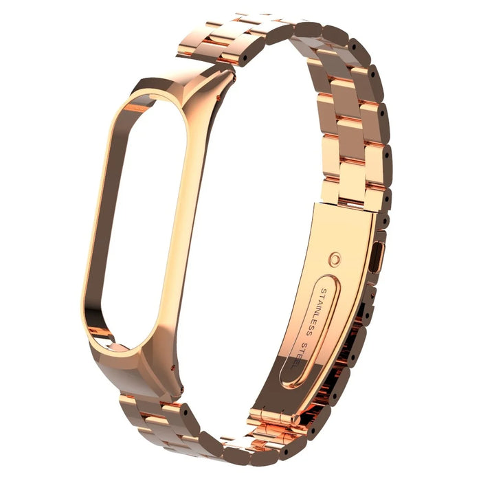 Solid Stainless Steel Metal Smart Watch Band for Xiaomi Mi Smart Band 4 - Rose Gold - 1