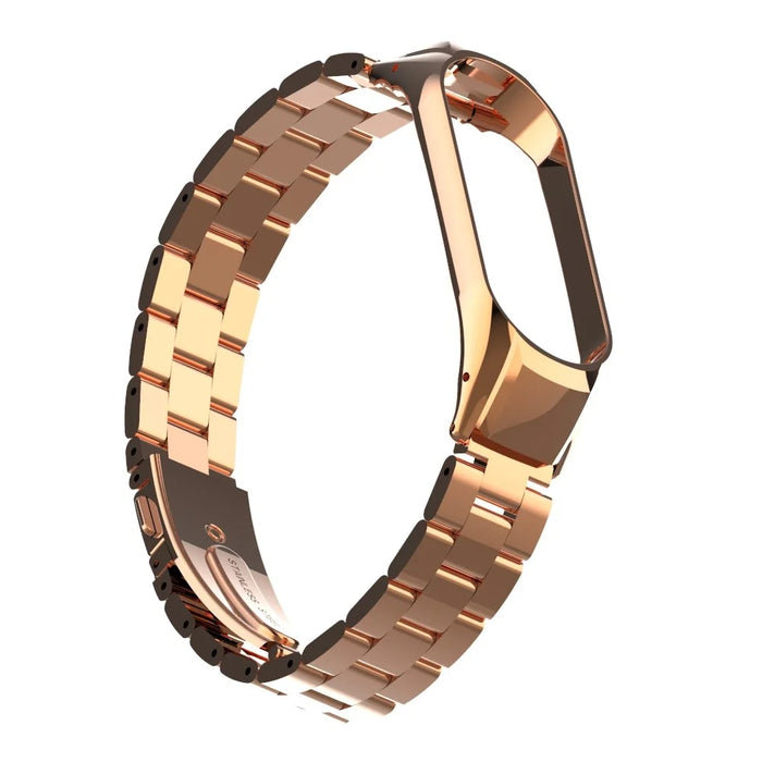Solid Stainless Steel Metal Smart Watch Band for Xiaomi Mi Smart Band 4 - Rose Gold - 3