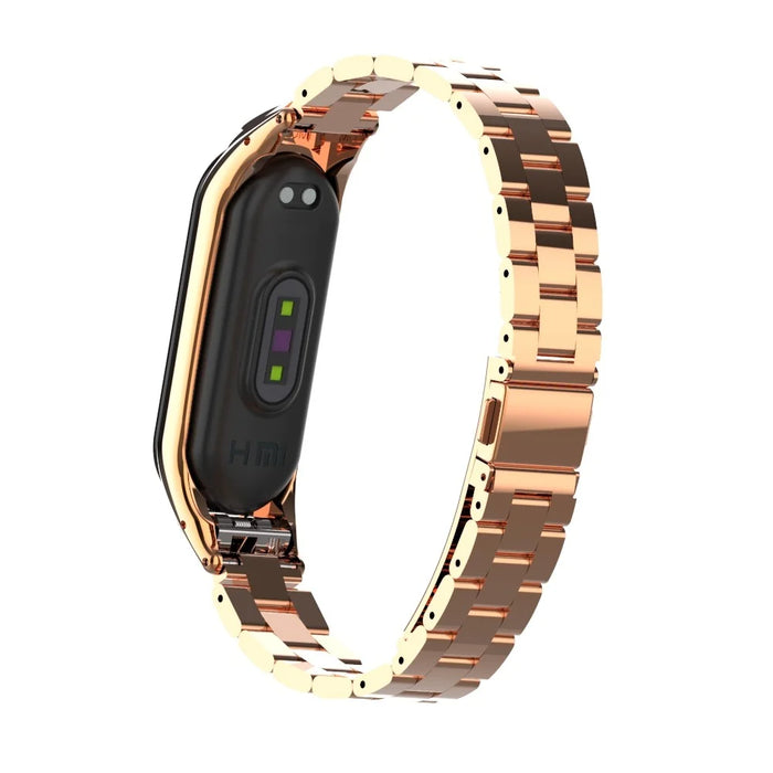 Solid Stainless Steel Metal Smart Watch Band for Xiaomi Mi Smart Band 4 - Rose Gold - 5