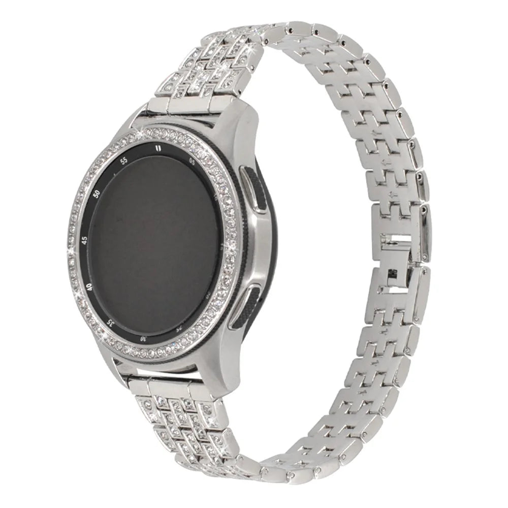 Diamond Decor Metal Bezel for Samsung Galaxy Watch 46mm - Silver - 2