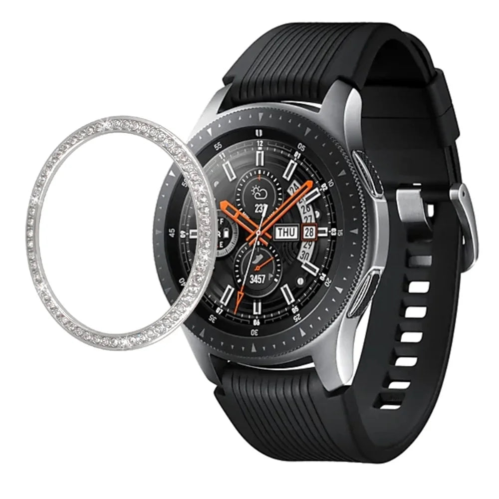 Diamond Decor Metal Bezel for Samsung Galaxy Watch 46mm - Silver - 3