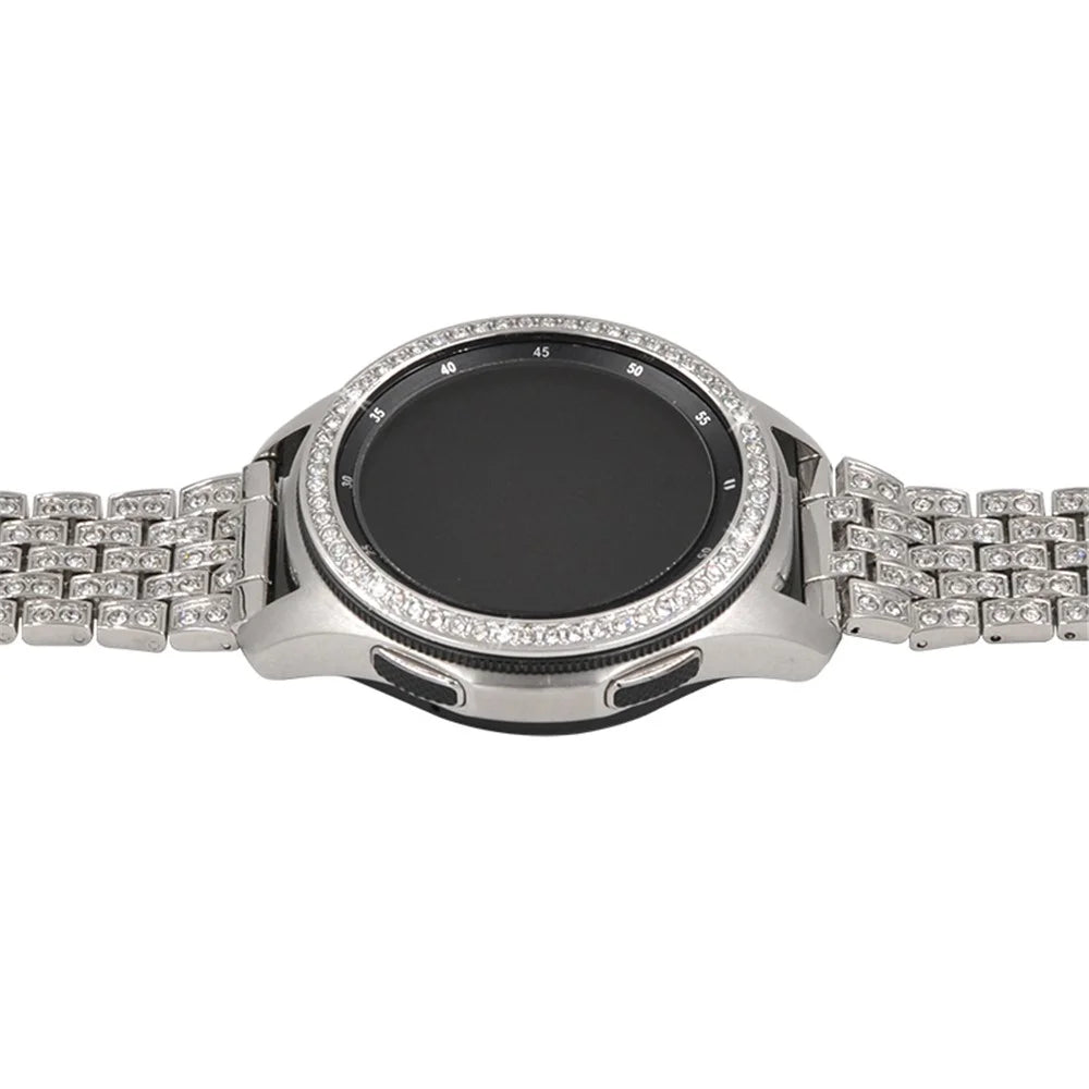 Diamond Decor Metal Bezel for Samsung Galaxy Watch 46mm - Silver - 5
